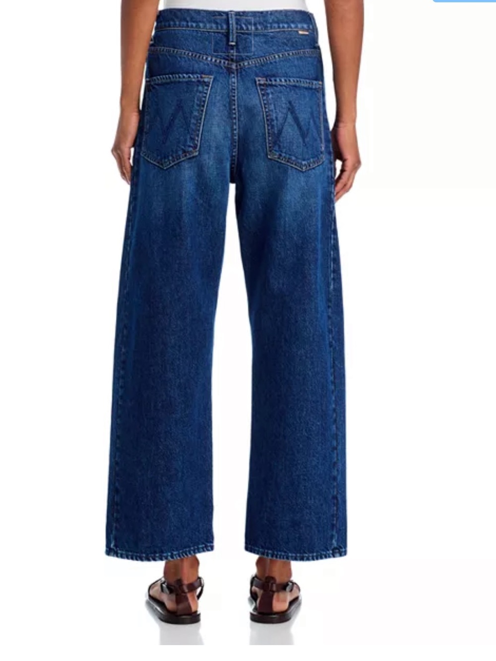 MOTHER Wide Leg Jeans in Medium Blue Denim - Picture 3 of 16